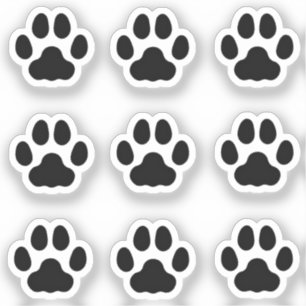 Mini Cat Paw Prints Black Animal Tracks Stickers