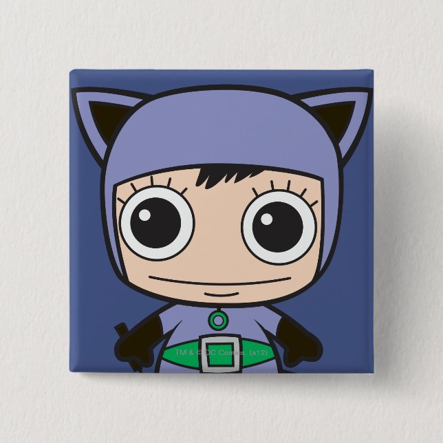 Mini Cat Woman 2 Inch Square Button (Front)