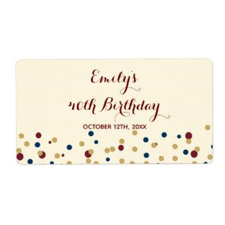 Mini champagne bottle label confetti birthday