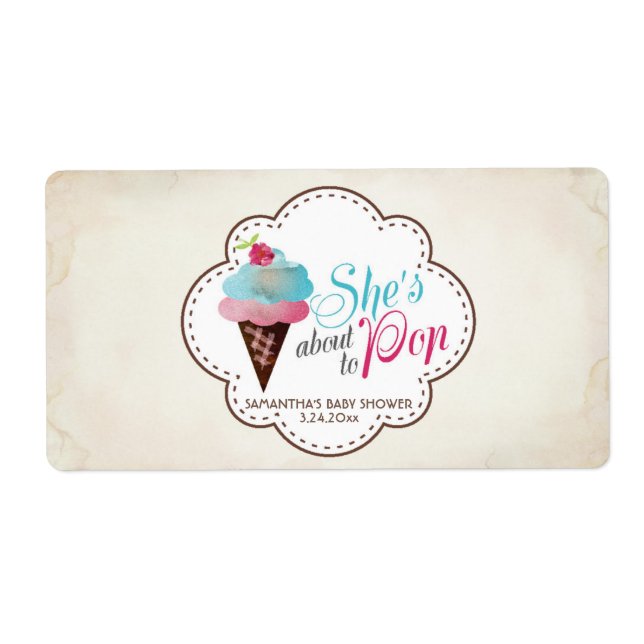 Mini Champagne Étiquette Révélation de genre (Devant)