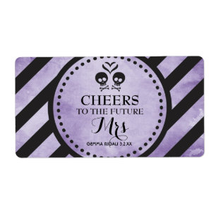 Mini Champagne Label Gothic Shower Favour - Purple