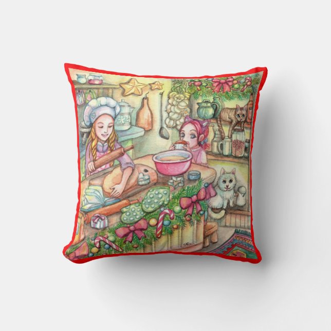 Mini Chef in the Kitchen Throw Pillow (Front)