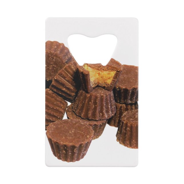 Mini Chocolate and Peanut Treats Credit Card Bottle Opener (Front)
