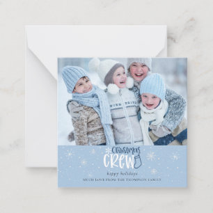 MINI Christmas Crew Family Photo Blue Holiday Card