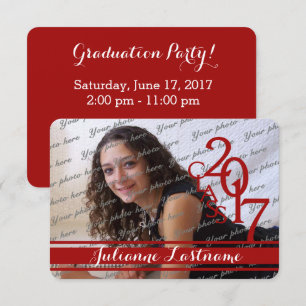 Mini Class of 2017 Photo Varsity Red Invitation