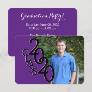 Mini Class of 2020 Purple Photo Graduation Invitation