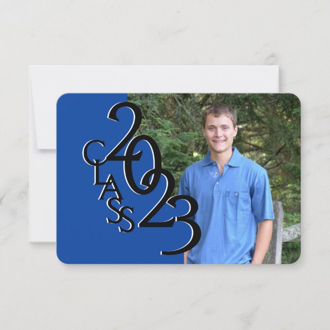 Mini Classe de 2023 Blue Photo Invitation (Devant)