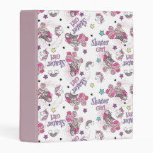 Cute Skater Girl Unicorn Roller Skate Pattern