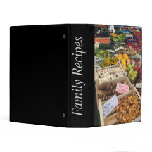 Mini-classeur de recettes avec image de marché ali