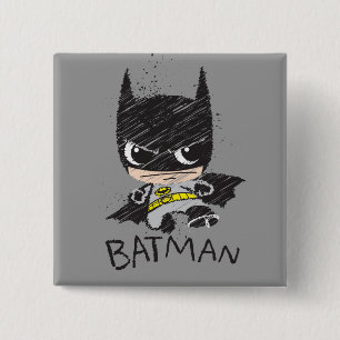 Mini Classic Batman Sketch 2 Inch Square Button