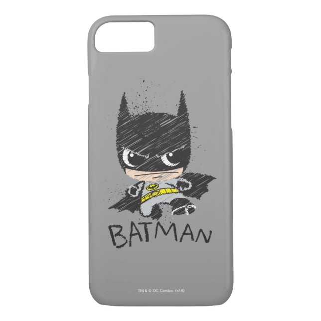 Mini Classic Batman Sketch Case-Mate iPhone Case (Back)