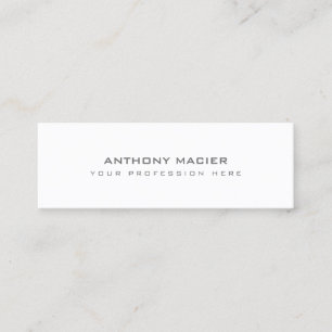 mini clear plain white minimal pro business card