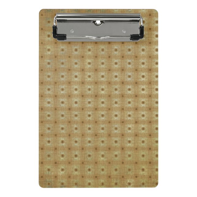 Mini Clipboard, Acorn Brown Boho Grunge Pattern Mini Clipboard (Front)