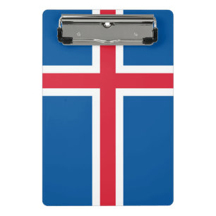 Mini clipboard with flag of Iceland