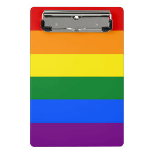 Mini clipboard with Rainbow Pride flag of LGBT