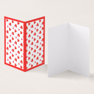 MINI COEURS 4x3.5 Carte II / Pliage de livre verti