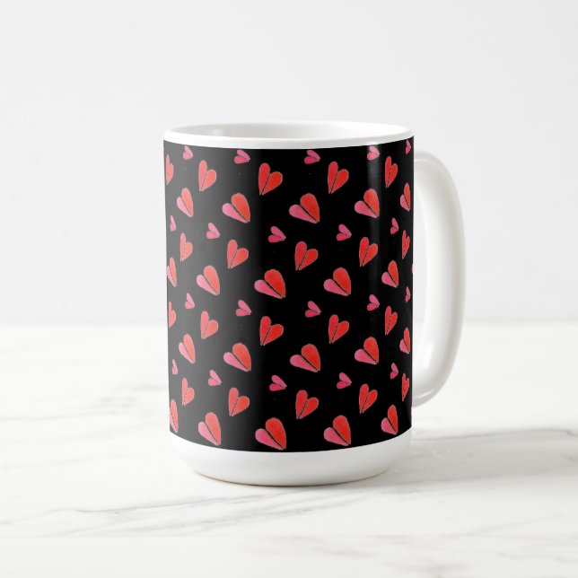 MINI COEURS II Grand Mug Blanc (Devant droit)