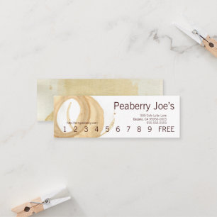 Mini Coffee Cup Stain Punchcard Loyalty Card