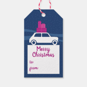 Mini Cooper Christmas Traffic Gift Tags