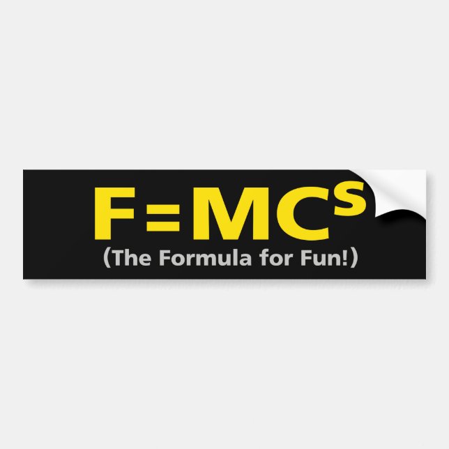 MINI COOPER FORMULA FOR FUN Bumpersticker Bumper Sticker (Front)