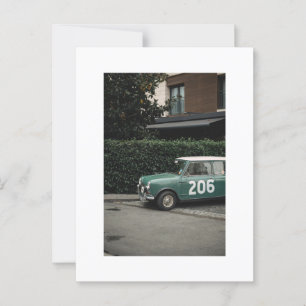 Mini cooper green number 10 postcard