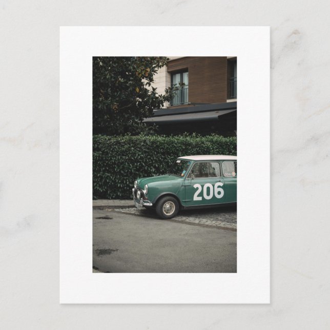 Mini cooper green number 10 postcard (Front)