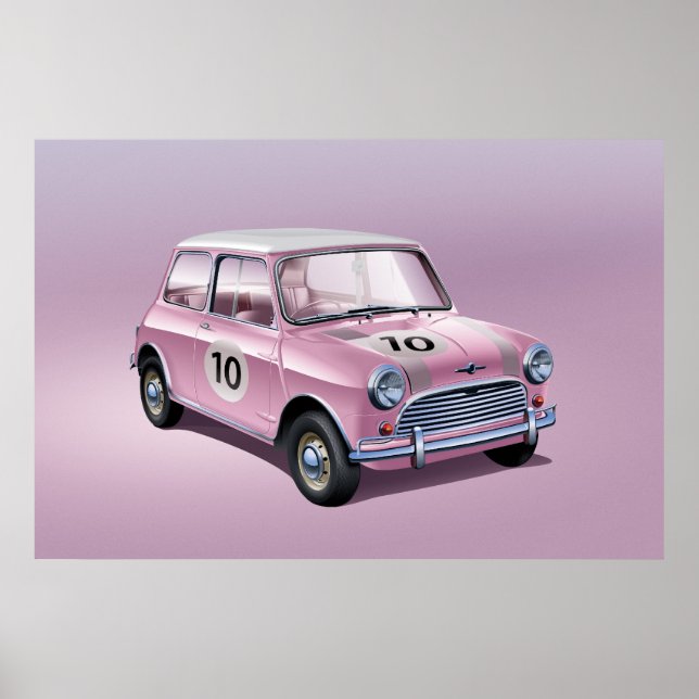 Mini Cooper S Poster pink (Front)