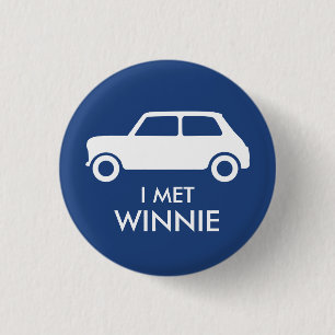 Mini Cooper Trading Pin - White on Blue