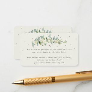 Mini Cream Snowberry+Eucalyptus Online RSVP Enclosure Card