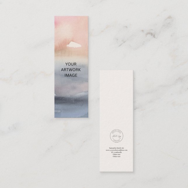 Mini Customizable Artist Bookmark Template Business Card (Front/Back)