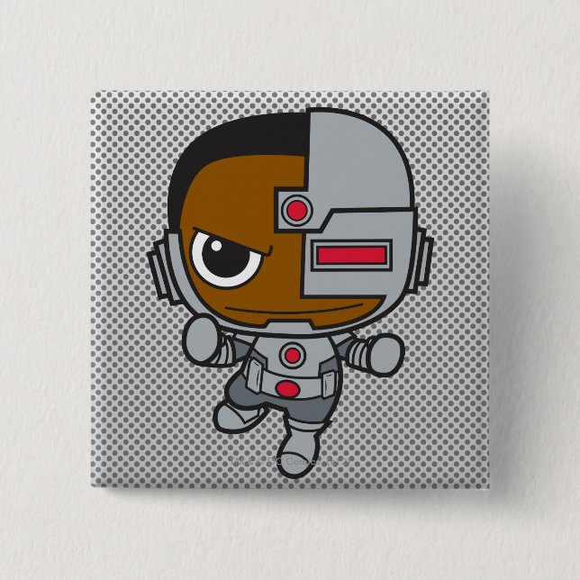 Mini Cyborg 2 Inch Square Button (Front)