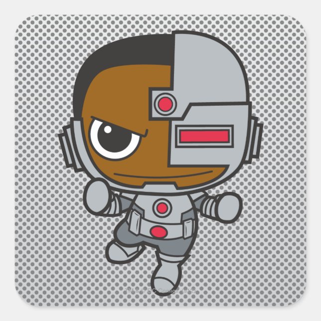 Mini Cyborg Square Sticker (Front)