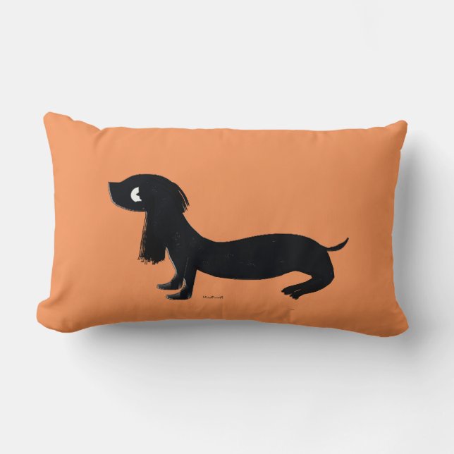 Mini Dachshund Lumbar Pillow (Front)