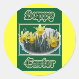 Mini Daffodils Happy Easter Sticker