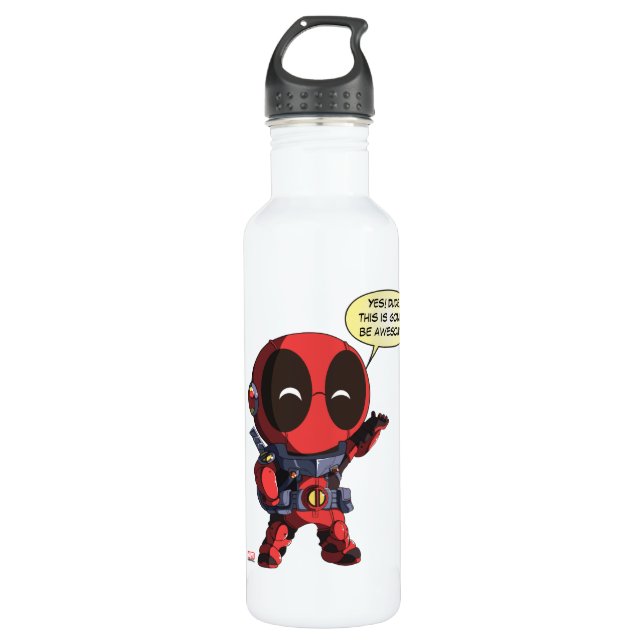 Mini Deadpool in Armour 710 Ml Water Bottle (Front)