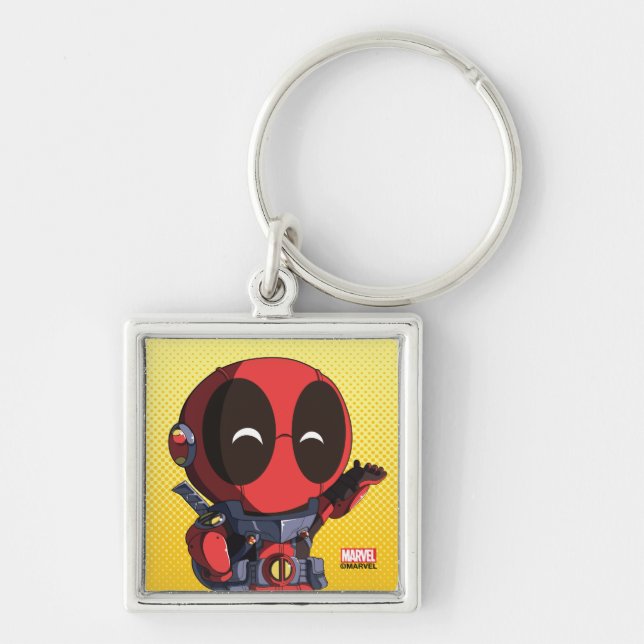 Mini Deadpool in Armour Keychain (Front)