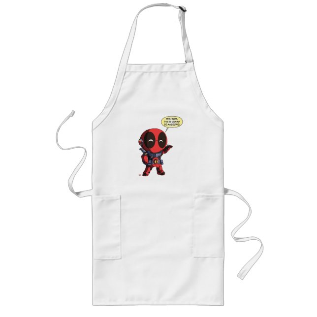 Mini Deadpool in Armour Long Apron (Front)