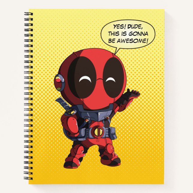 Mini Deadpool in Armour Notebook (Front)