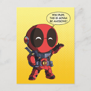 Mini Deadpool in Armour Postcard