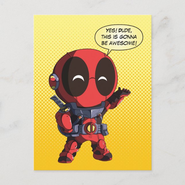 Mini Deadpool in Armour Postcard (Front)