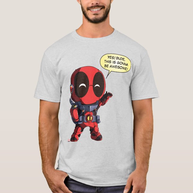 Mini Deadpool in Armour T-Shirt (Front)