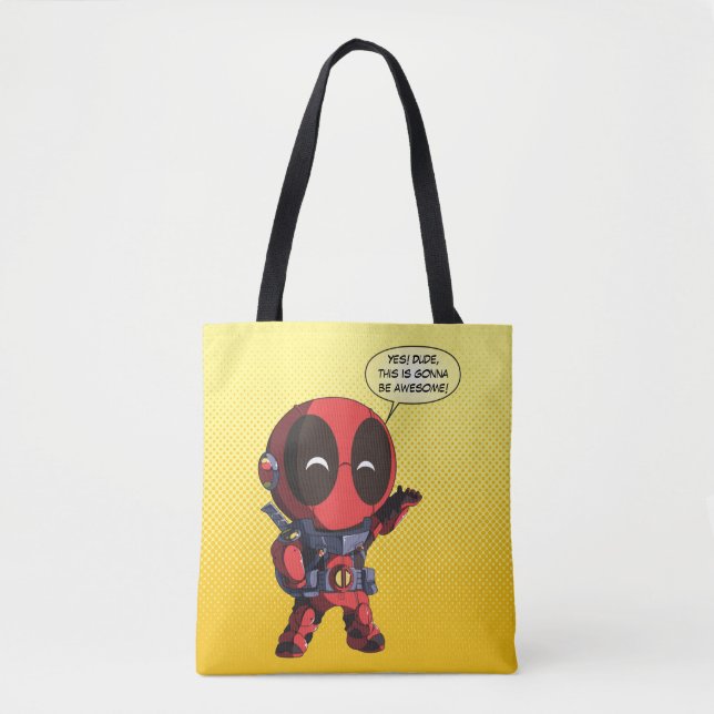 Mini Deadpool in Armour Tote Bag (Front)