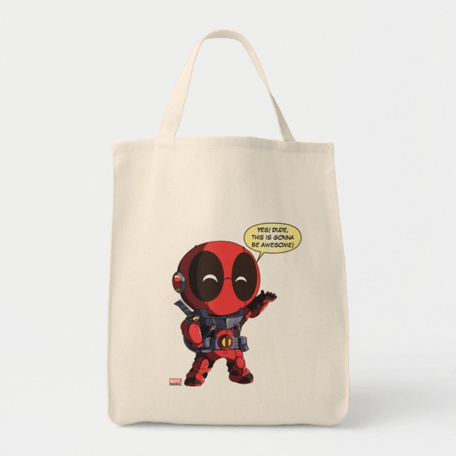 Mini Deadpool in Armour Tote Bag (Front)