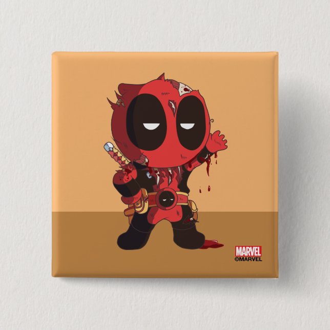 Mini Deadpool Survivor 2 Inch Square Button (Front)
