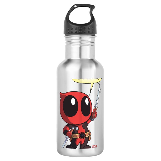 Mini Deadpool With Two Swords 710 Ml Water Bottle (Front)