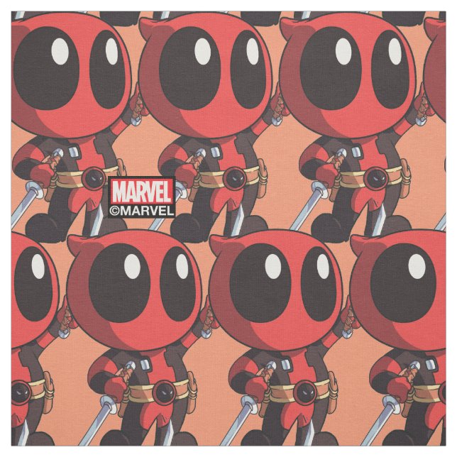 Mini Deadpool With Two Swords Fabric (Swatch)