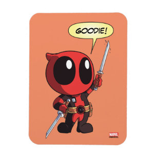 Mini Deadpool With Two Swords Magnet