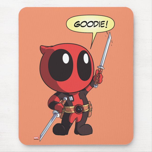 Mini Deadpool With Two Swords Mouse Pad (Front)
