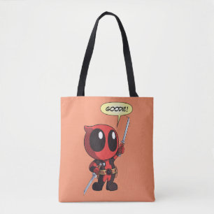 Mini Deadpool With Two Swords Tote Bag