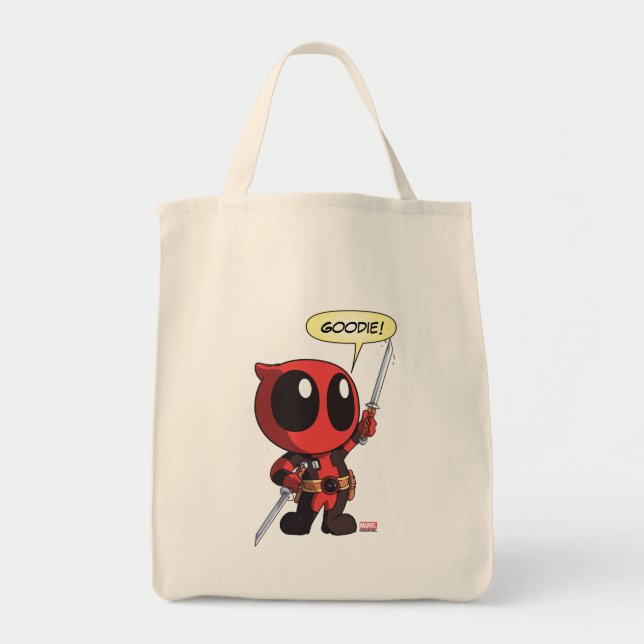 Mini Deadpool With Two Swords Tote Bag (Front)